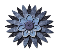 Flower Button Jeans Blue - Bogusia - 免费PNG