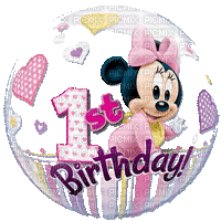 Kaz_Creations 1st Birthday Balloon - Darmowy animowany GIF