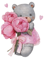 kikkapink pink teddy bear spring blue - 免费PNG