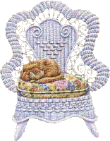 Wicker Chair with Sleeping Cat - Free animated GIF