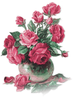 soave deco flowers vintage vase rose pink green - png grátis