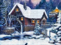 loly33 moulin hiver - Free PNG