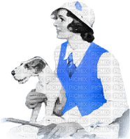 soave woman vintage dog friends pin up - Free PNG