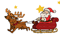 santa sleigh gif pere noel traineau - GIF animado grátis