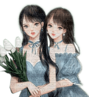 Rena blue Anime Girls Spring Frühlling - nemokama png