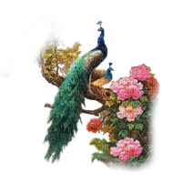 pavo real asiatico rama flores dubravka4 - PNG gratuit