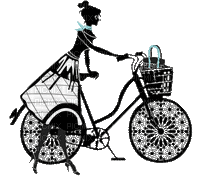 Kaz_Creations Silhouettes Silhouette Girl On Bike - Безплатен анимиран GIF