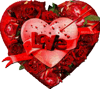 Animated.Heart.Roses.Love.Text.Red.Pink - Animovaný GIF zadarmo