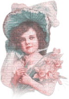 soave children girl vintage victorian flowers - Free PNG