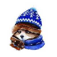 kikkapink watercolor cute animal winter - PNG gratuit