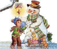loly33    enfant    bonhomme  de neige - gratis png
