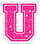 Kaz_Creations Animated Alphabet Pink U - Free animated GIF