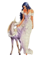 girl with unicorn - png grátis