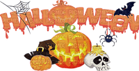 text halloween letter tube deco pumpkin  Postcard - PNG gratuit