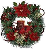 Christmas wreath - Animovaný GIF zadarmo