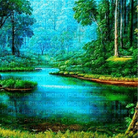 Rena blue green blau grün Hintergrund Landschaft - фрее пнг