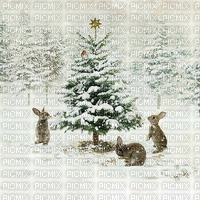 Christmas rabbits - gratis png