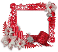 New Years.Frame.White.Red - Free PNG