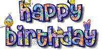happy birthday text gif - GIF animé gratuit