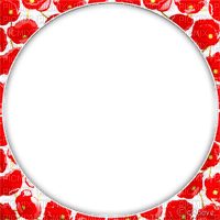 soave frame circle  flowers poppy  red white - png gratuito