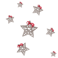Red stars ribbons christmas deco [Basilslament] - Free PNG