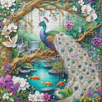 fantasy peacock background - png ฟรี