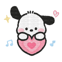 pochacco floating heart - PNG gratuit