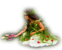 femme aux fleurs - PNG gratuit