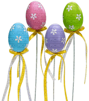 Eggs.Easter.Bows.Pink.Purple.Blue.Green.Yellow - 免费PNG
