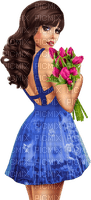 Woman with tulips. Spring. Easter. Leila - besplatni png