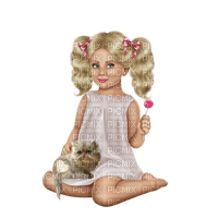 Petite fille et chat - zadarmo png