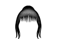 Schwarze-Emoji-Hochsteckfrisur mit Stirnfransen. - gratis png