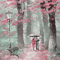 soave background animated autumn park rain tree - GIF animasi gratis
