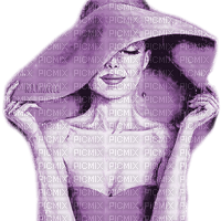 Y.A.M._Vintage Lady woman hat purple - png ฟรี