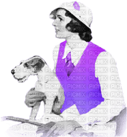 soave woman vintage dog friends pin up - PNG gratuit
