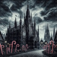 Gothic Village with Candy Canes - 無料png