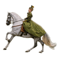 dama  montando caballo dubravka4 - kostenlos png