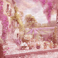 pink garden painting fond animated glitter - Бесплатный анимированный гифка