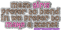 most girls prefer to blend in - 免费动画 GIF