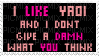i like yaoi and i dont give a damn what you think - png gratis