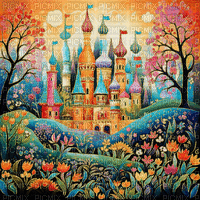 ♡§m3§♡ kawaii castle fantasy colored - Ingyenes animált GIF