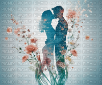Romantic couple silhouette 4. - png gratis