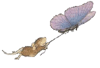 Mouse with Butterfly - Animovaný GIF zadarmo