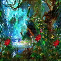 dolceluna fantasy peacock background - 無料のアニメーション GIF