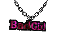 pink bad girl chain necklace gif shine - Free animated GIF