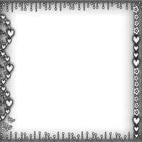 Frame.Flowers.Hearts.Stars.Black.White - Free PNG