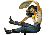 vintage woman pinup dolceluna cowgirl - Free PNG