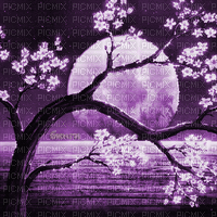Y.A.M._Japan landscape background purple - Δωρεάν κινούμενο GIF