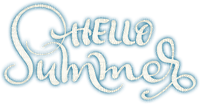 soave text hello summer white blue - PNG gratuit