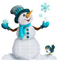 Kaz_Creations Deco Snowman Animated - Free animated GIF